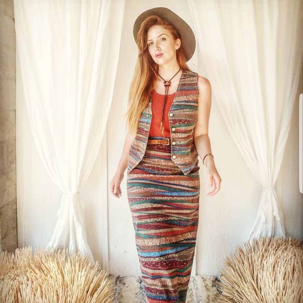 Vintage Western Skirt and Vest Set!🤠☀️